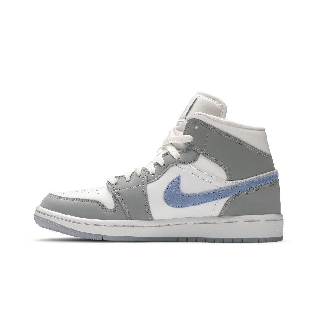 Wmns Air Jordan 1 Mid 'Wolf Grey Aluminum' BQ6472-105