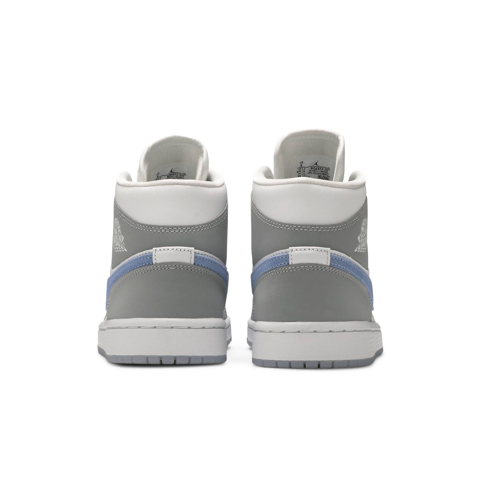 Wmns Air Jordan 1 Mid 'Wolf Grey Aluminum' BQ6472-105